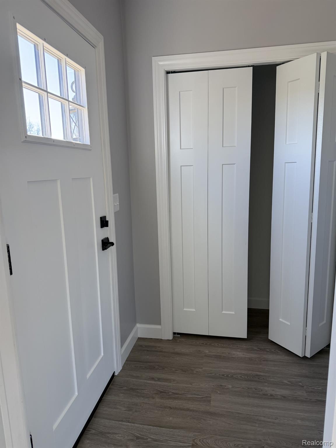 5614 West Marlette Road Marlette, MI 48453 - Photo 10 of 25 Entrance foyer with baseboards and dark wood finished floors