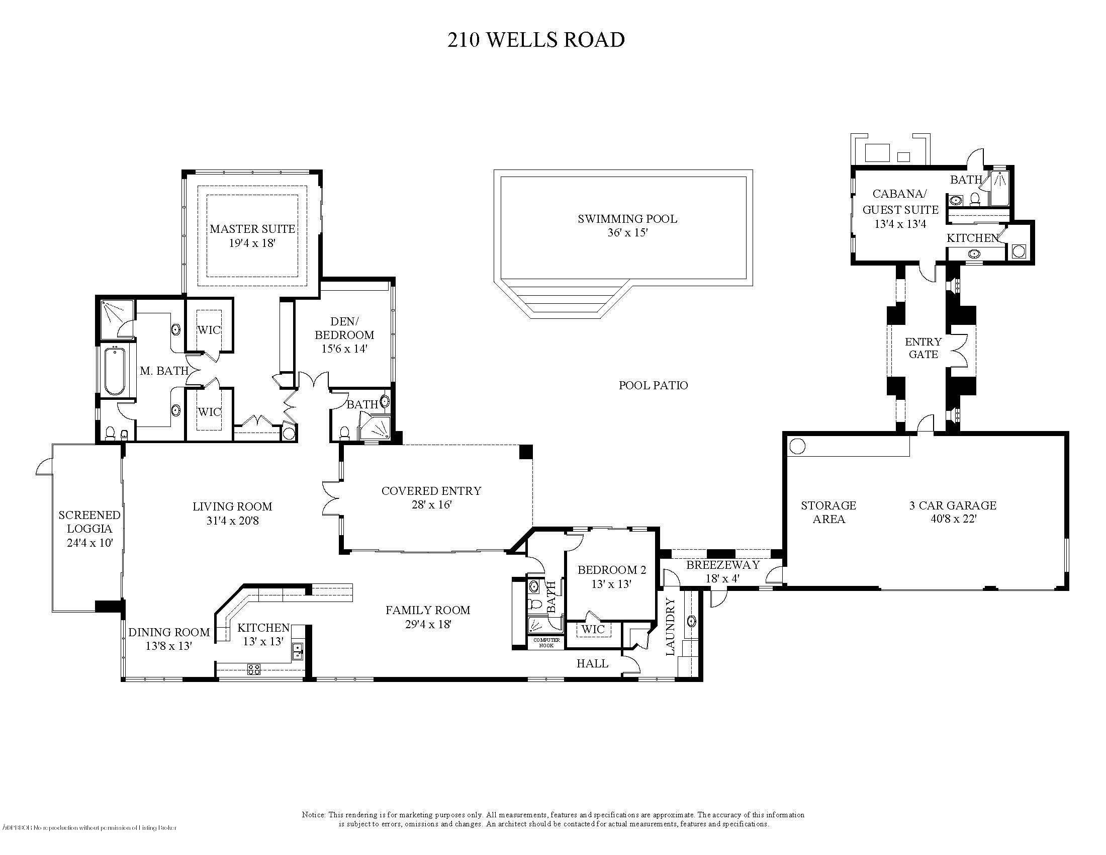 210 Wells Road Palm Beach, FL 33480 - Photo 65 of 65 210 Wells Rd-floor plan