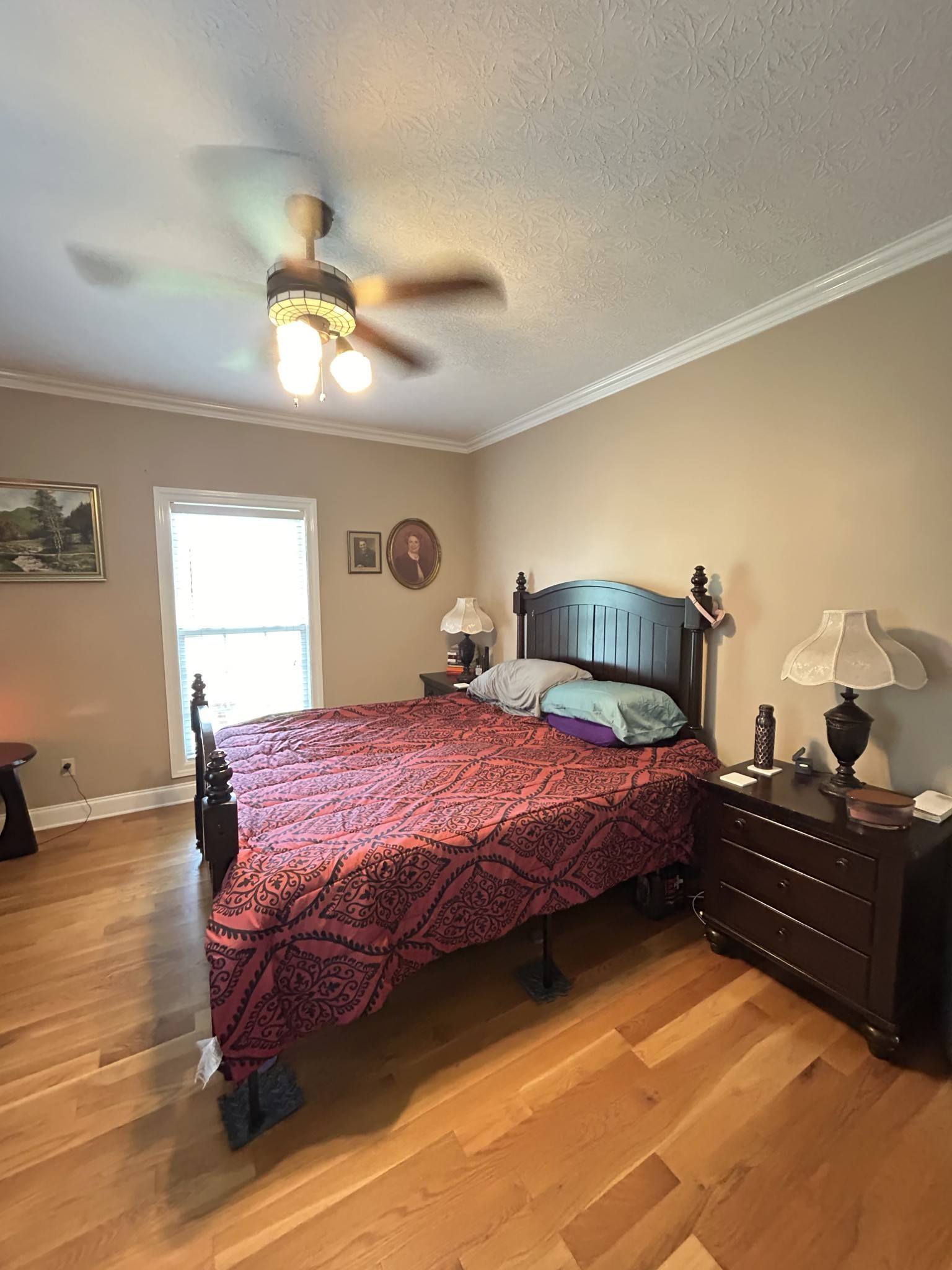 3421 George Olive Road Iron City, TN 38463 - Photo 33 of 51 a bedroom with a bed and a chandelier
