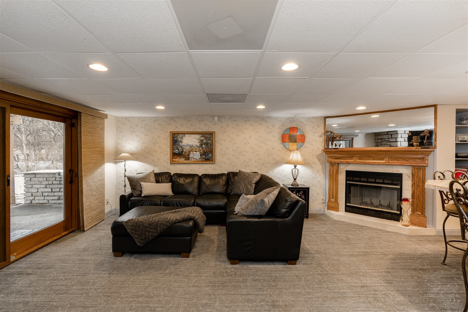 219 Parkview Drive Bloomington, IL 61701 - Photo 40 of 60 a living room with furniture and a fireplace