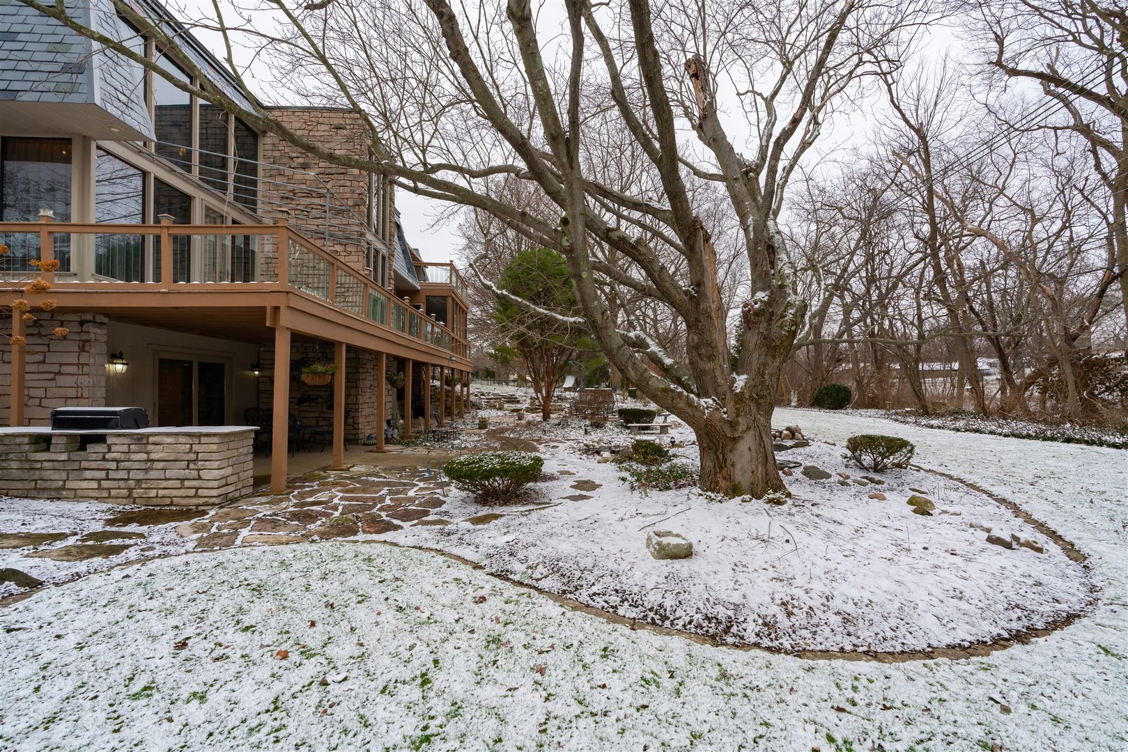 219 Parkview Drive Bloomington, IL 61701 - Photo 54 of 60 a view of a yard covered in snow