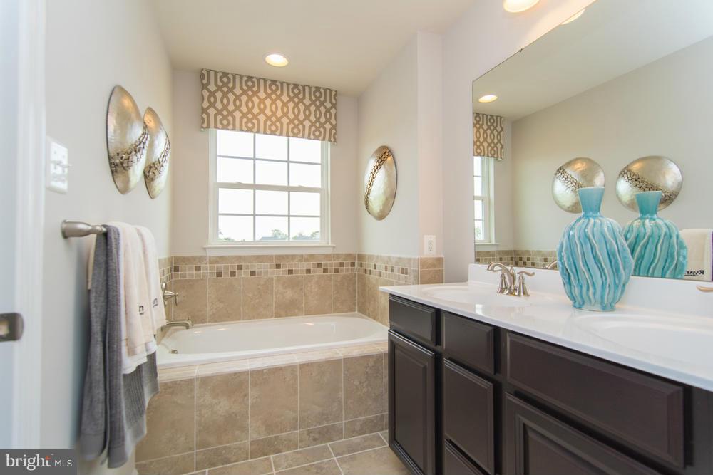 7635 Telamon Way Hanover, MD 21076 - Photo 9 of 30 a bathroom with a bathtub sink and mirror