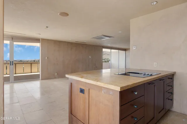 a view of a floor to ceiling window and an outdoor view