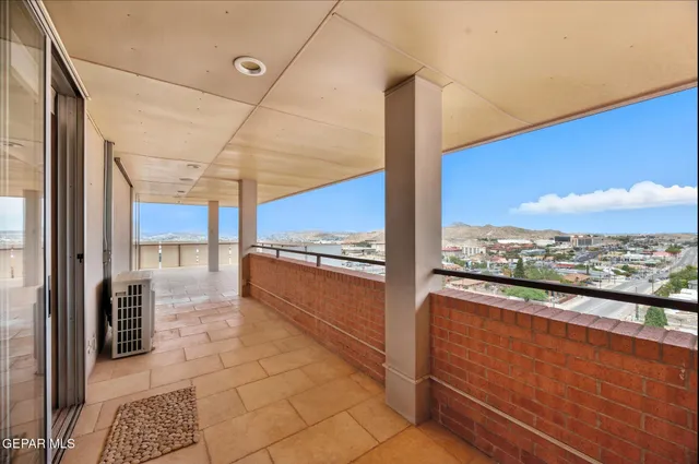 a view of balcony with city view