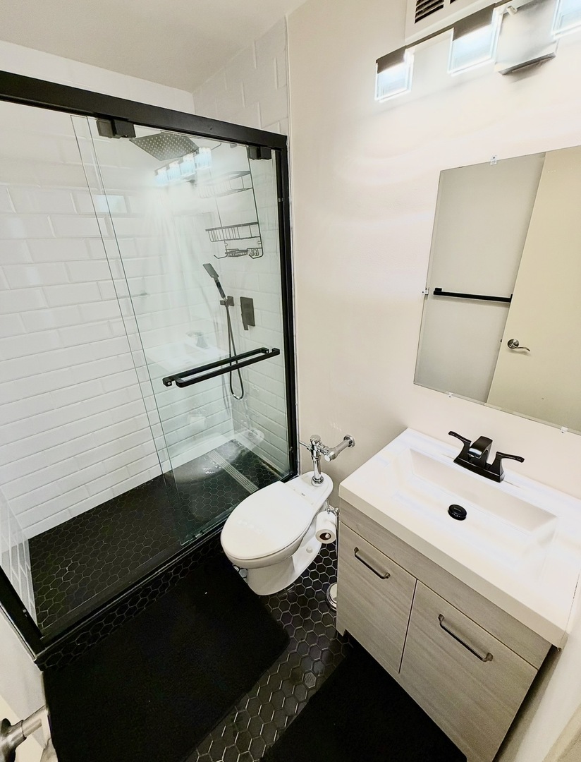 1550 North Lake Shore Drive, Unit 9F Chicago, IL 60610 - Photo 6 of 19 a bathroom with a sink toilet and mirror