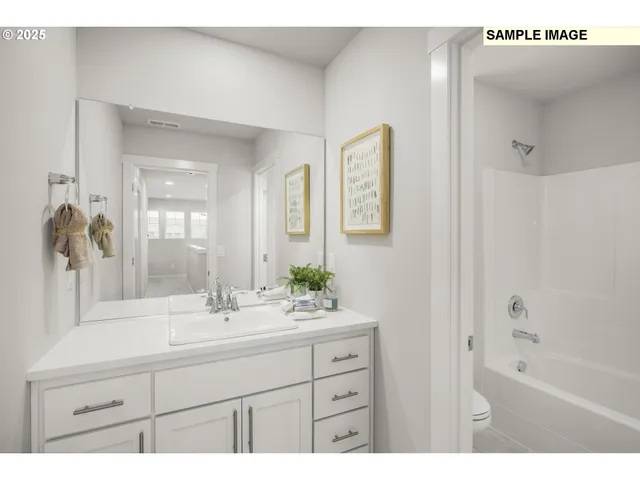 a bathroom with a sink a mirror and a bathtub