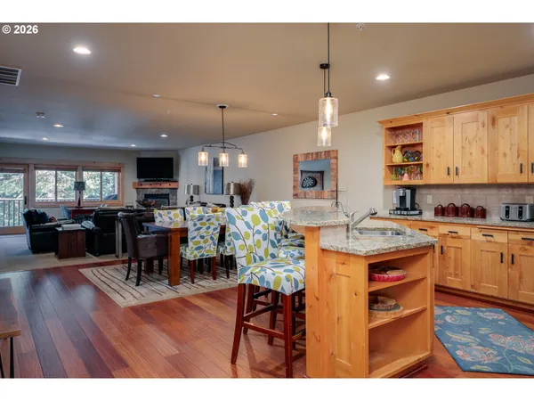 a kitchen with lots of counter top space