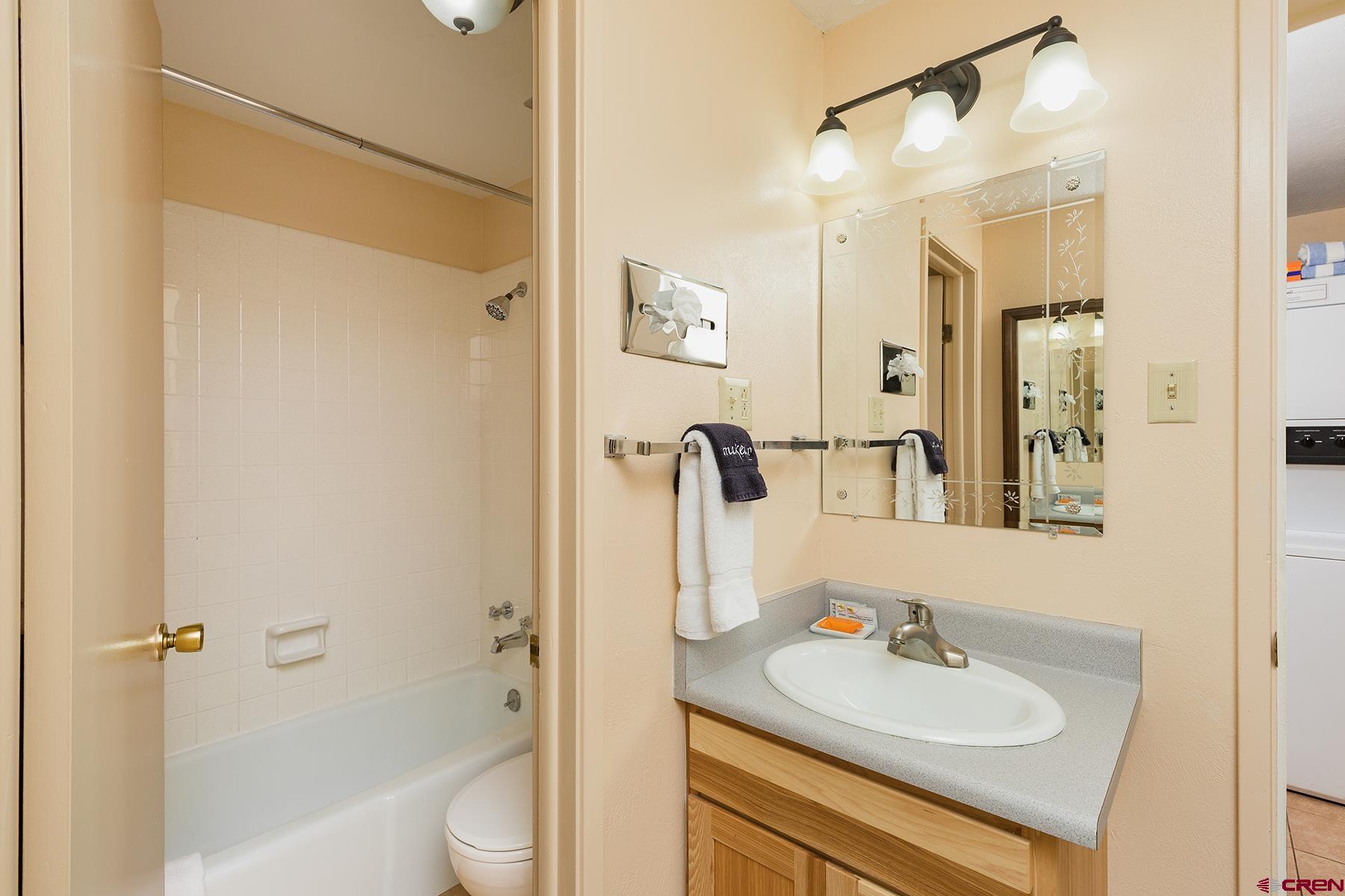 400 Sheol Street, Unit 8 Durango, CO 81301 - Photo 13 of 35 a bathroom with a sink toilet tub and shower