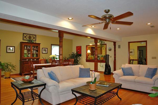 215 W Road Blue Ridge, VA 24064 - Photo 16 of 47 a living room with furniture and a ceiling fan
