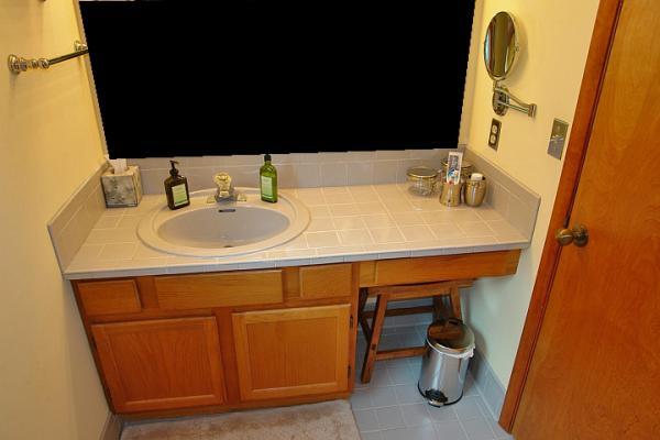 215 W Road Blue Ridge, VA 24064 - Photo 23 of 47 a bathroom with a sink and a mirror