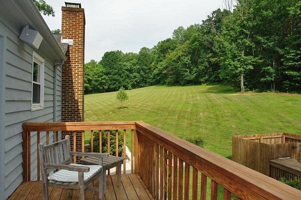 215 W Road Blue Ridge, VA 24064 - Photo 34 of 47 a view of a balcony with wooden floor and fence next to a yard