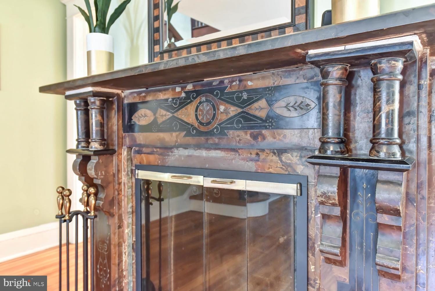 645 E Street Southeast Washington, DC 20003 - Photo 11 of 57 Detail of historic mantel on working fireplace
