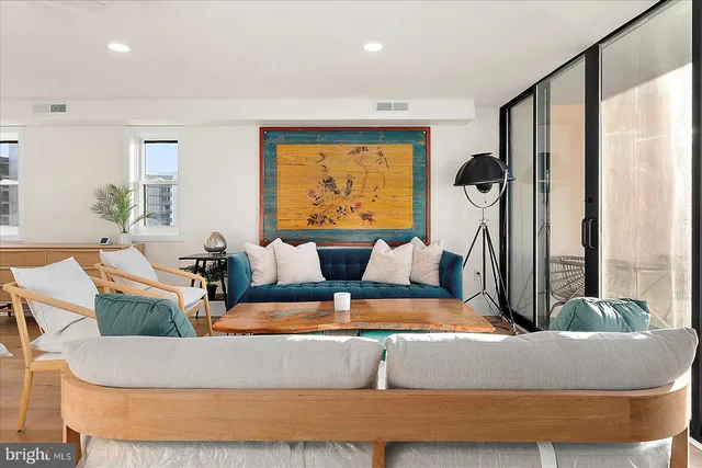 a bed room with a bed and a couch