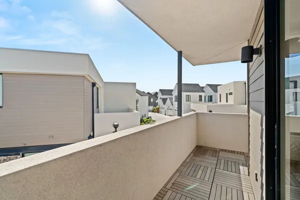 a view of hotel and balcony