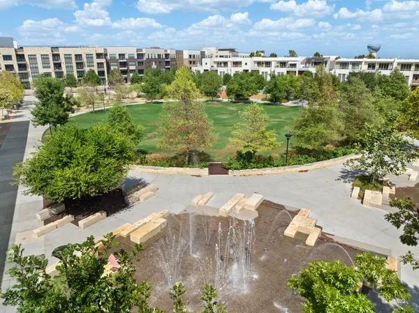 a view of a lake with a city