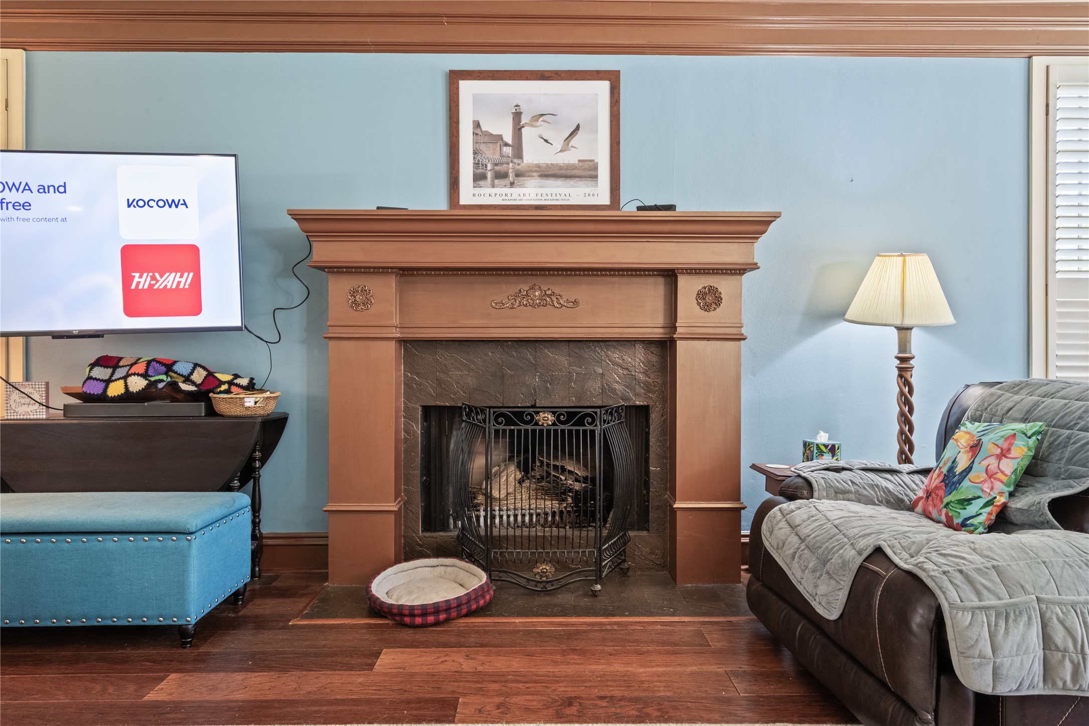7639 Post Bridge Road Spring, TX 77389 - Photo 8 of 42 a living room with furniture and a fireplace