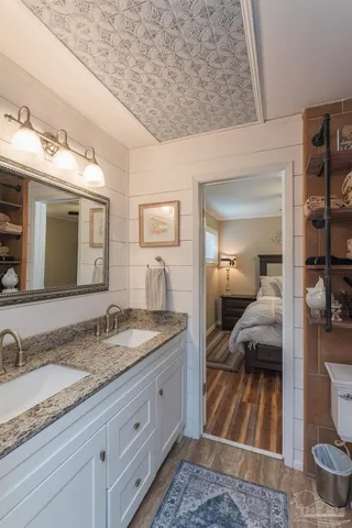 a view of a patio with table and chairs