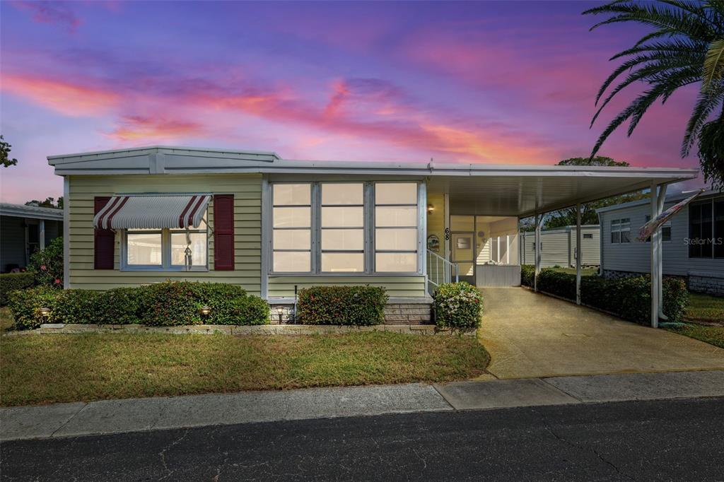 a front view of a house