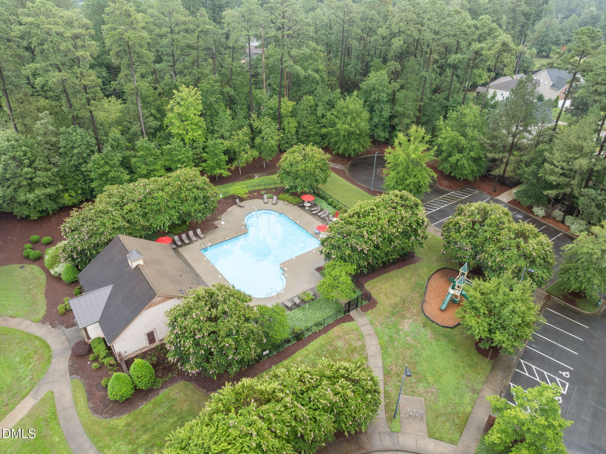 162 Gathering Place Durham, NC 27713 - Photo 48 of 52 an aerial view of a house with a yard