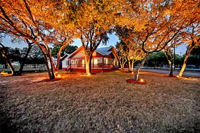 a view of road with trees