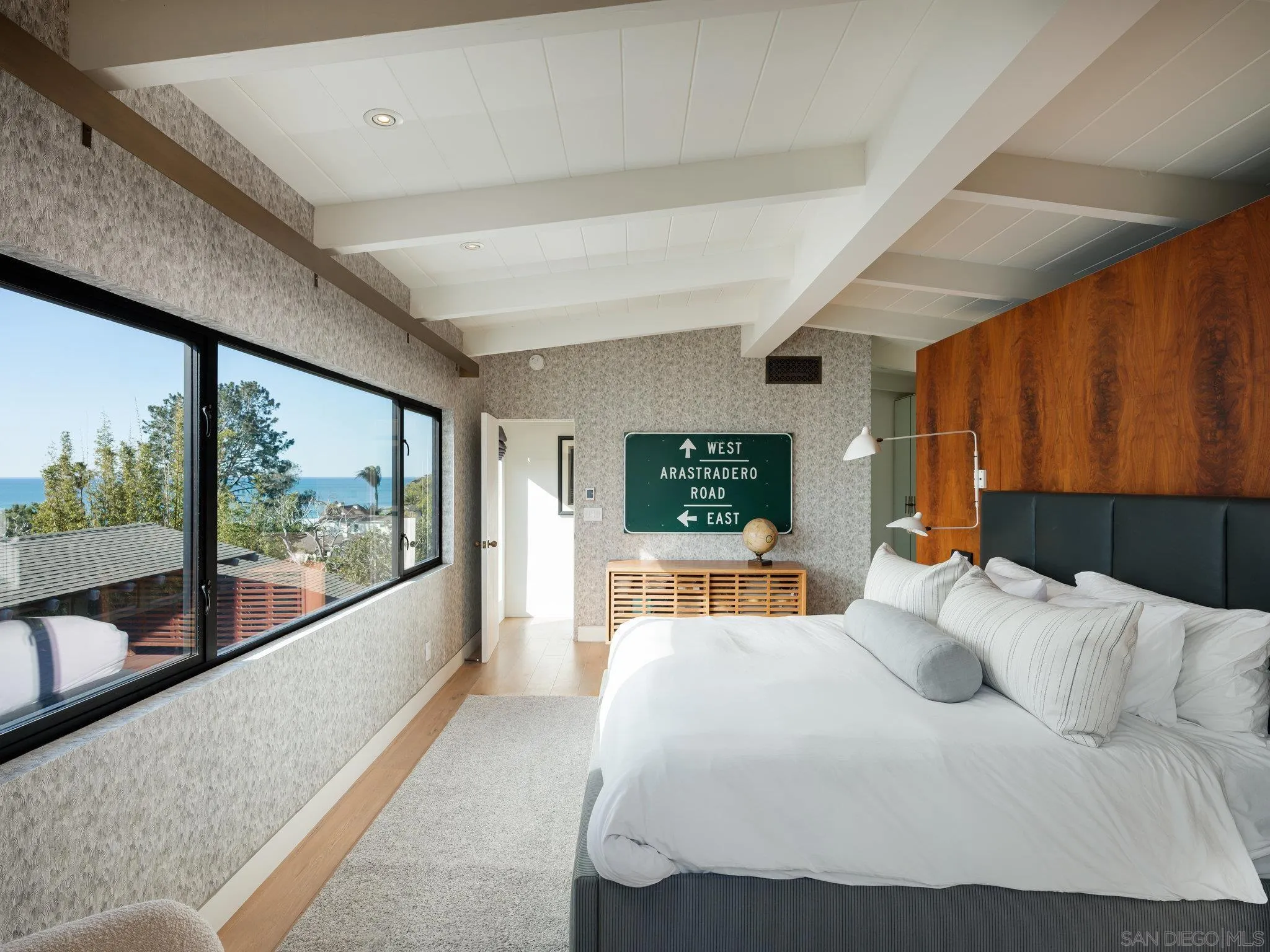 462 15th Street Del Mar, CA 92014 - Photo 19 of 35 a bedroom with a large bed and a large window