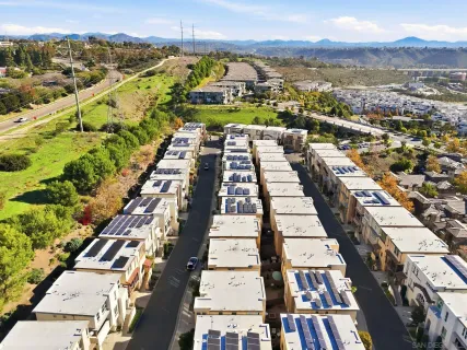 an aerial view of a city