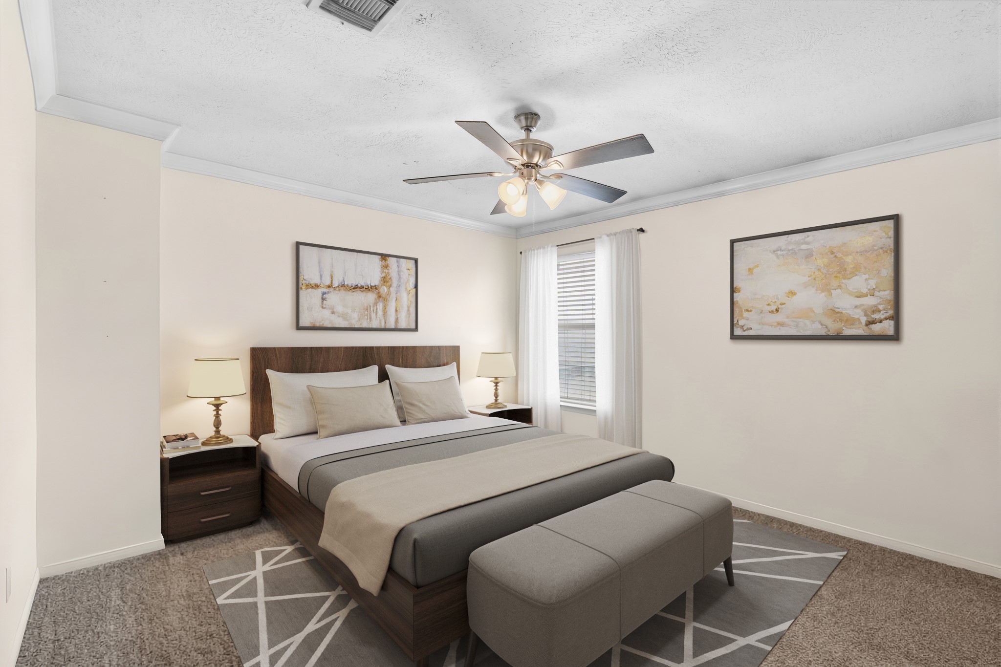 1319 Collier Point Lane Fresno, TX 77545 - Photo 23 of 33 a bedroom with a bed and a chandelier