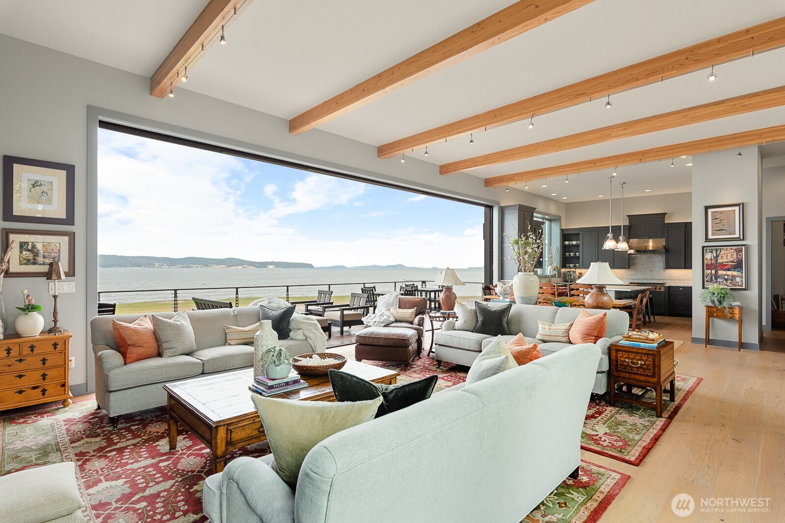 181 Utsalady Road Camano Island, WA 98282 - Photo 7 of 40 a living room with furniture and a large window