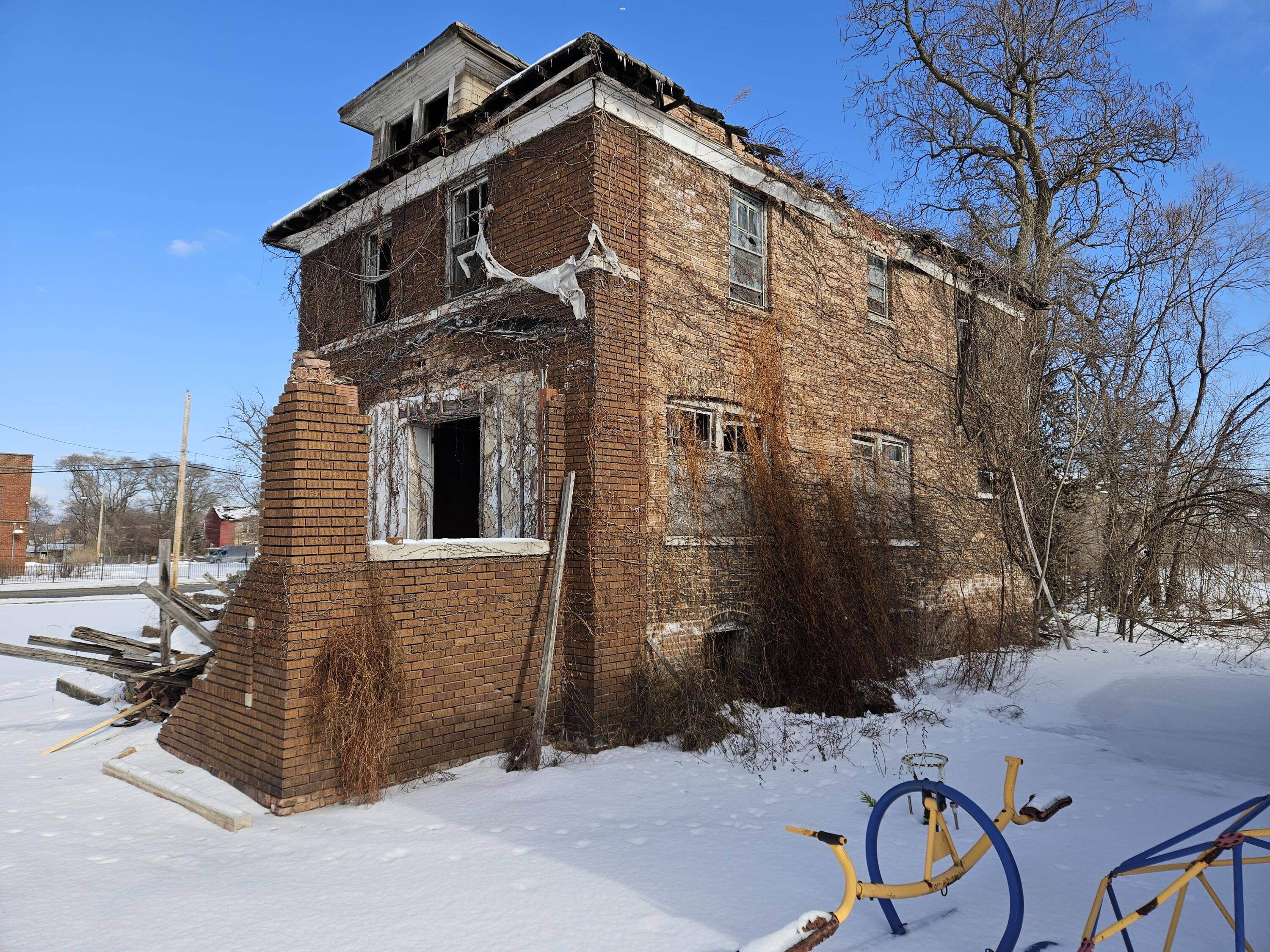 a front view of a house