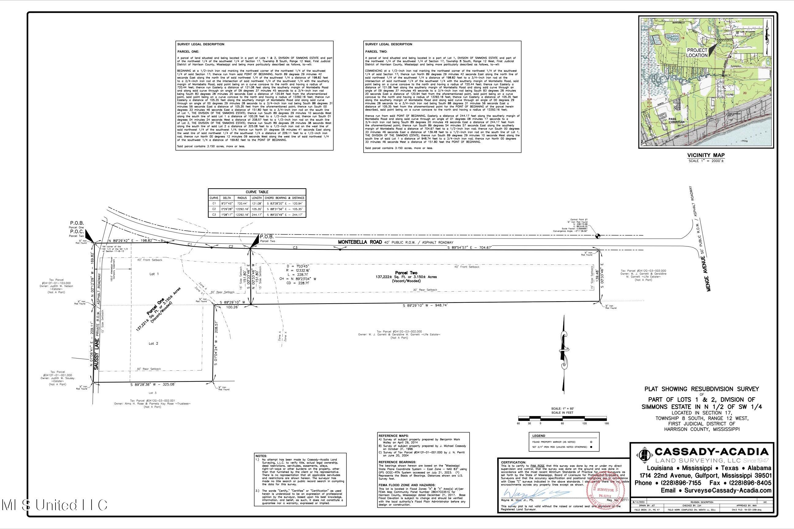 0 Montebella Road Pass Christian, MS 39571 - Photo 13 of 13 PassChristianNewSurvey-24x36ss @ 60 Scal