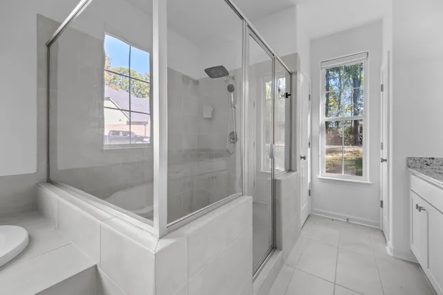 a bathroom with a shower