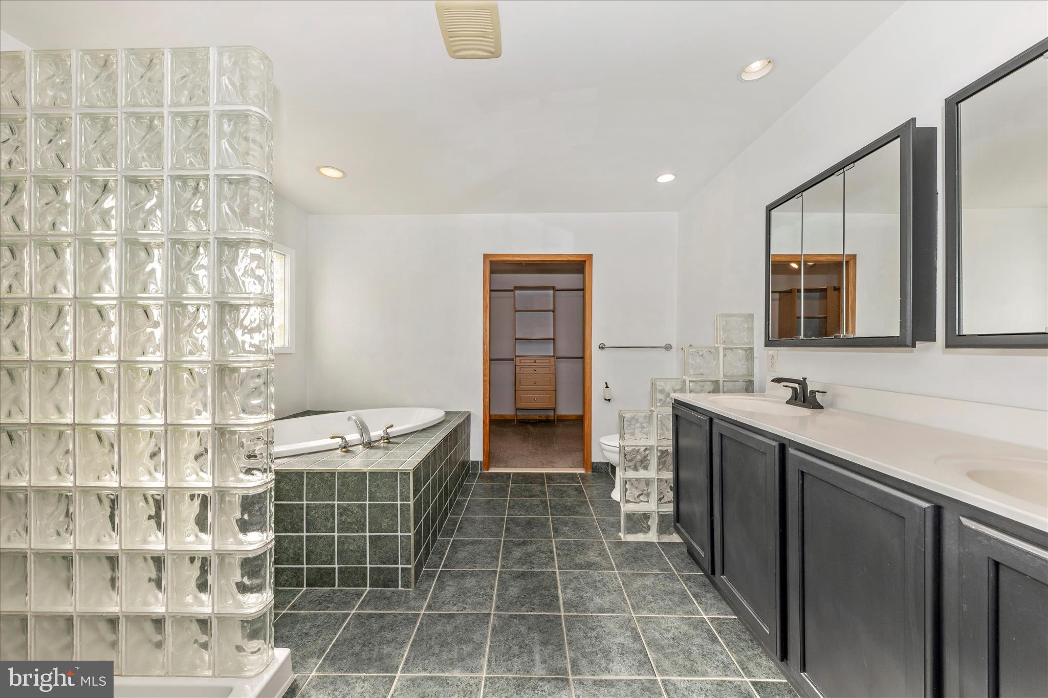 8204 Ball Road Frederick, MD 21704 - Photo 20 of 55 a bathroom with a double vanity sink a toilet and a mirror