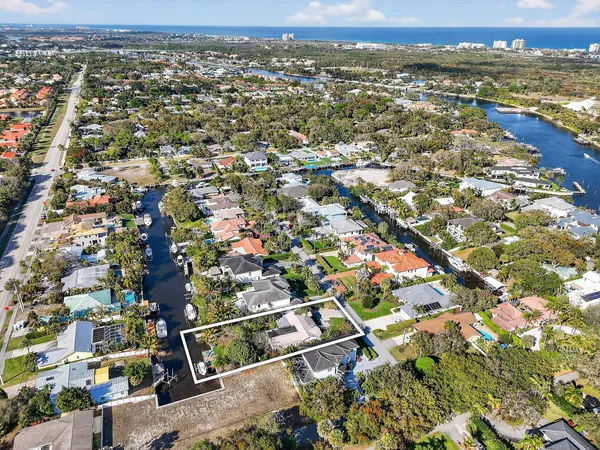 an aerial view of multiple house