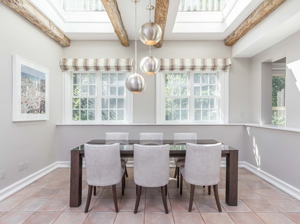 4 Summit Road Weston, MA 02493 - Photo 14 of 30 a view of a dining room with furniture and chandelier