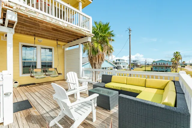 a view of an outdoor seating area
