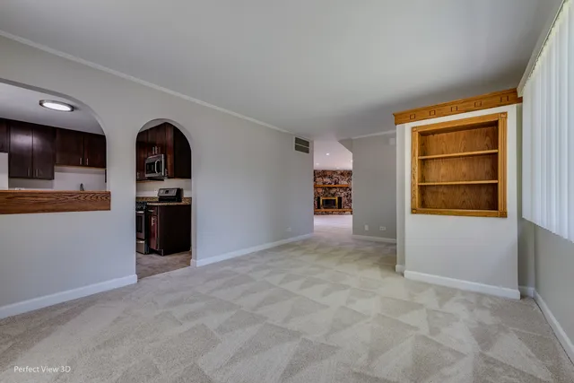 a view of kitchen and microwave