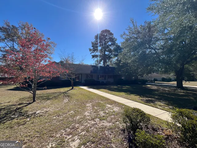 a view of back yard of the house