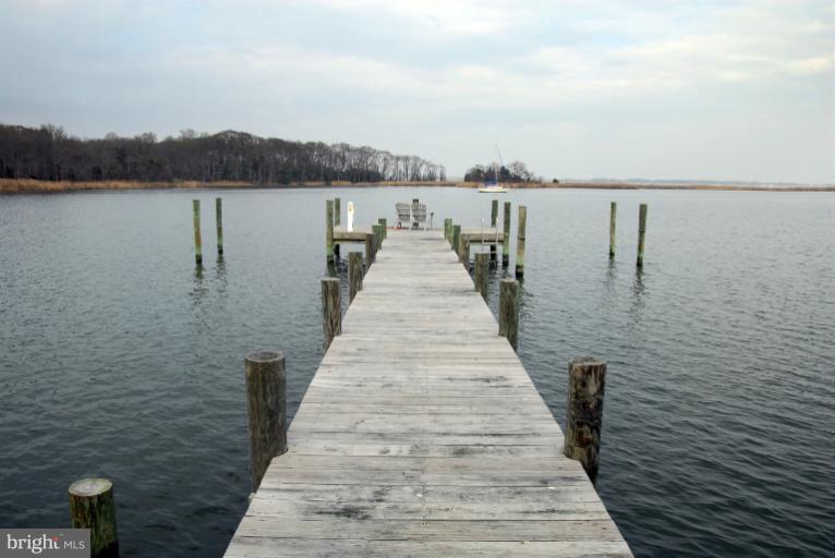 Close-up of private pier with 4 ft water depth