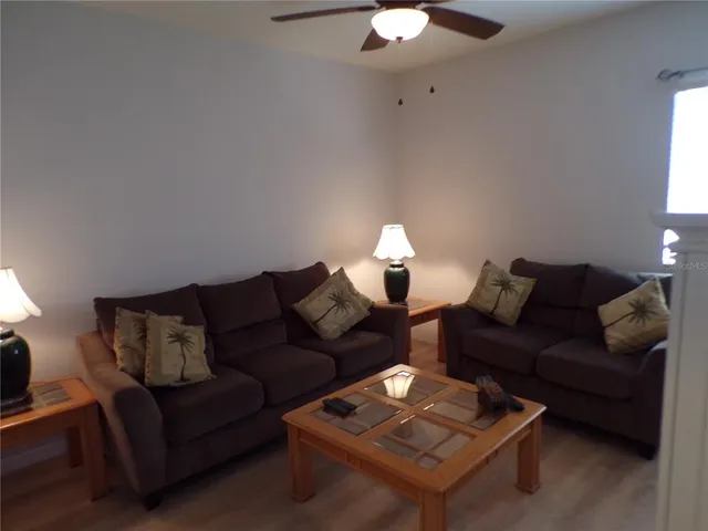 a balcony with view of yard from balcony