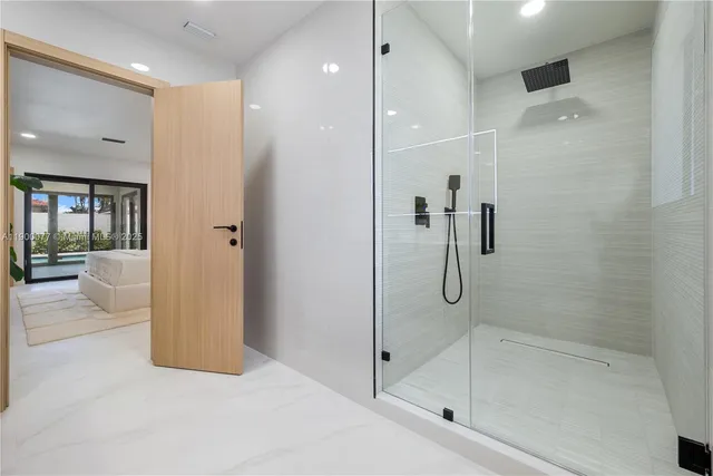 a bathroom with a shower