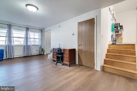 wooden floor and windows in a room