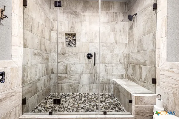 a bathroom with a shower