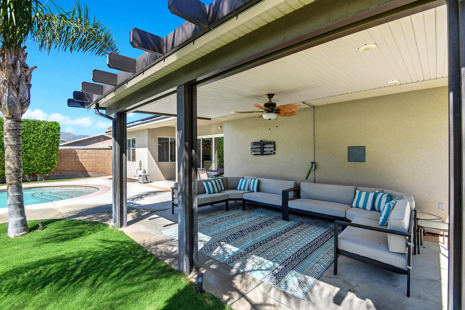 68965 Hermosillo Road Cathedral City, CA 92234 - Photo 30 of 40 a outdoor living space with furniture