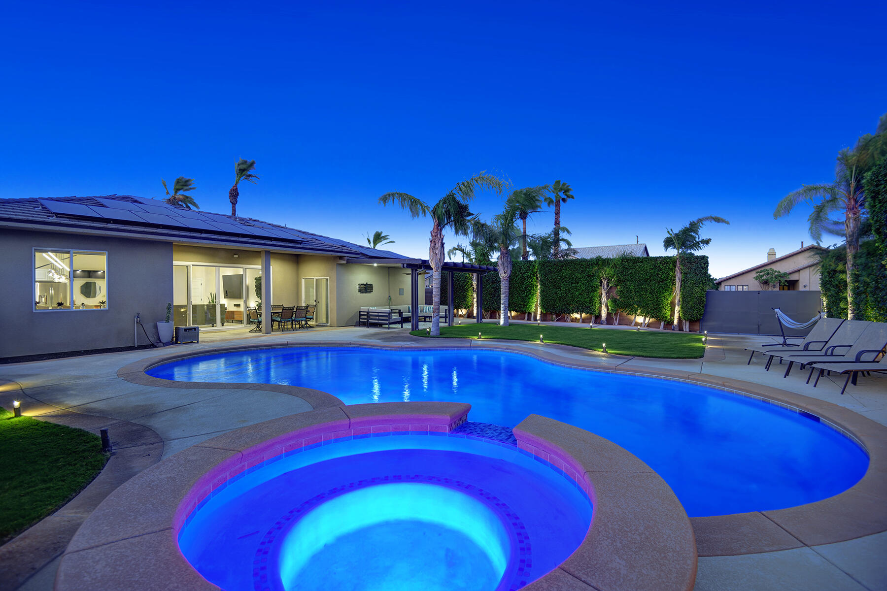 68965 Hermosillo Road Cathedral City, CA 92234 - Photo 33 of 40 a view of swimming pool with outdoor seating