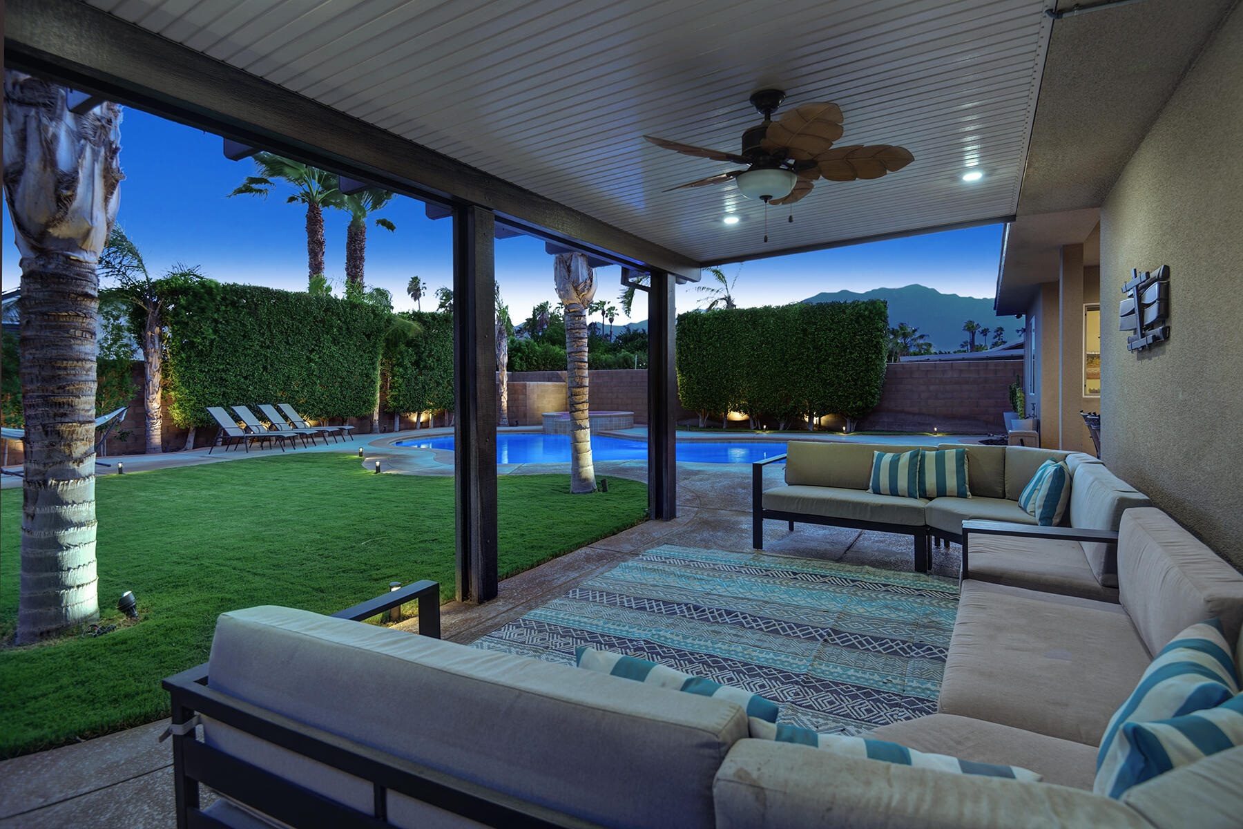 68965 Hermosillo Road Cathedral City, CA 92234 - Photo 39 of 40 a outdoor living space with furniture and garden