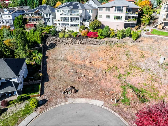 a view of a garden with flowers and trees