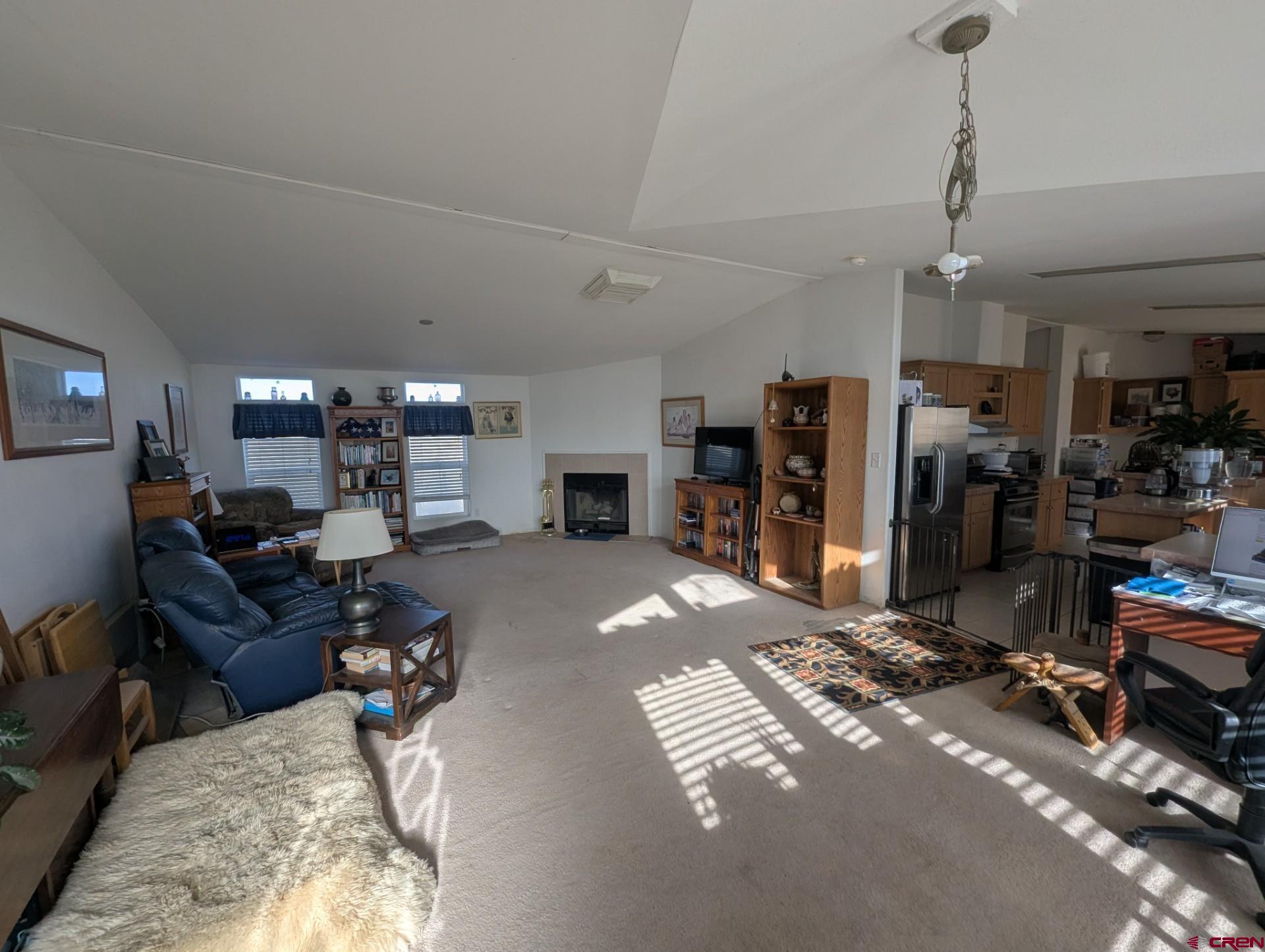 1119 2100th Road Delta, CO 81416 - Photo 4 of 9 a living room with furniture a flat screen tv and a refrigerator