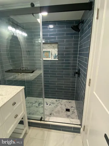 a bathroom with a shower
