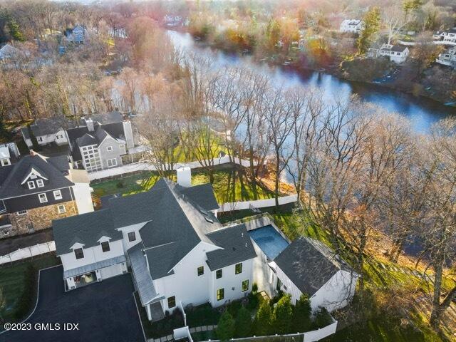 204 Sheep Hill Road Riverside, CT 06878 - Photo 57 of 62 an aerial view of a house with a lake view