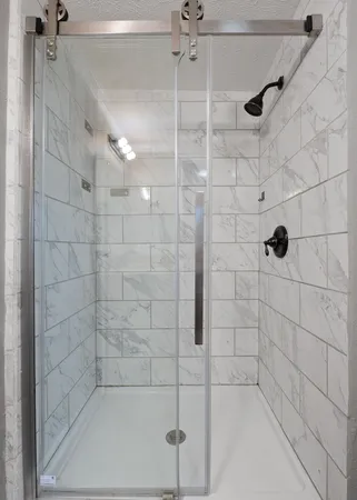 a bathroom with a shower